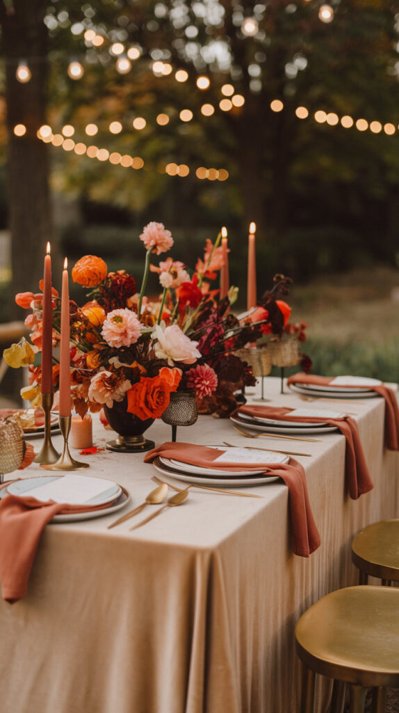 Welcoming Thanksgiving table setting ideas with personalized name cards.

